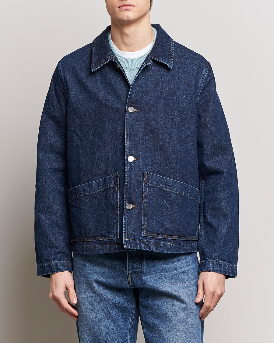 Herren |  | Sunflower | Denim Worker Jacket Rinse Blue