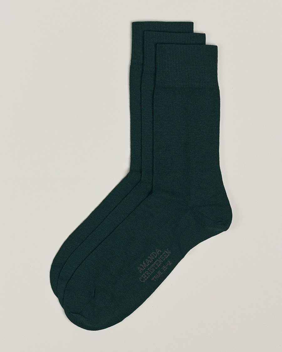 Herren | Unterwäsche | Amanda Christensen | 3-Pack True Cotton Socks Bottle Green