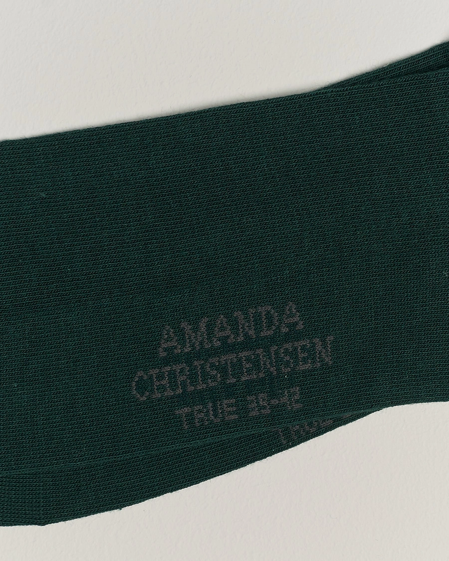 Men |  | Amanda Christensen | 3-Pack True Cotton Socks Bottle Green