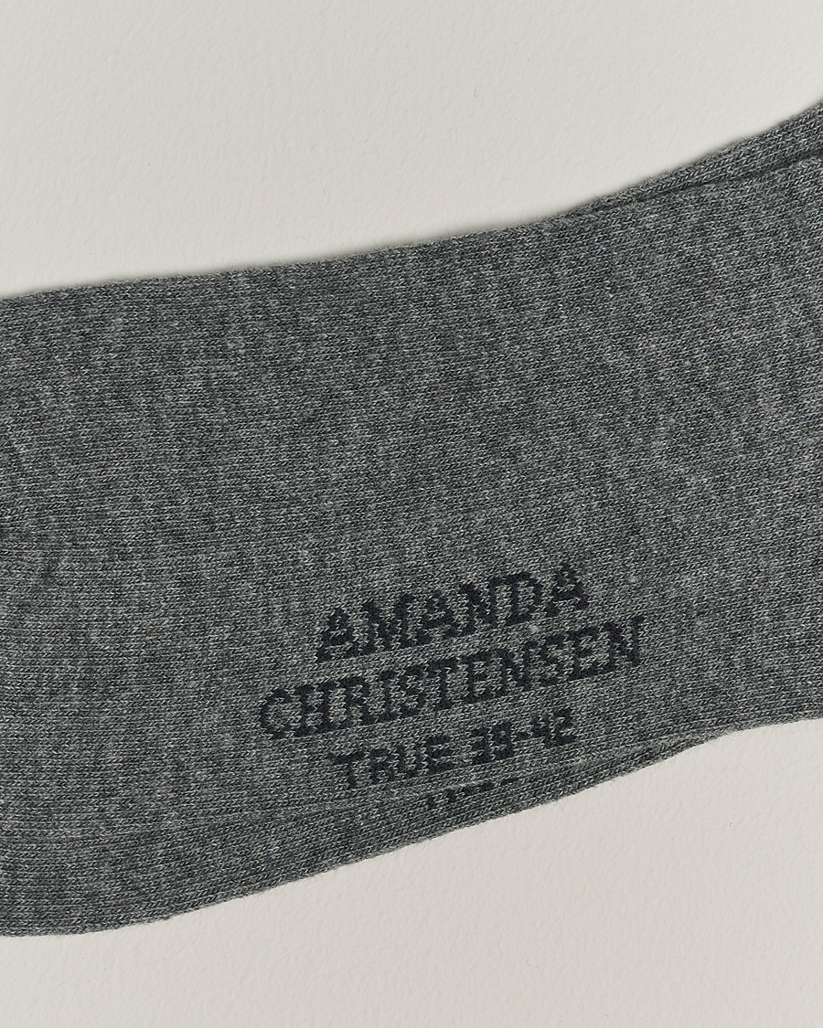 Men |  | Amanda Christensen | 3-Pack True Cotton Socks Grey Melange