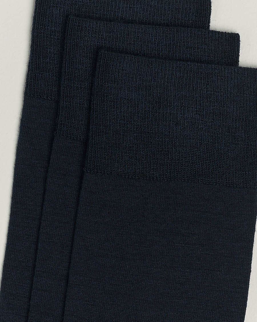 Men | Socks | Amanda Christensen | 3-Pack Icon Wool/Cotton Socks Dark Navy