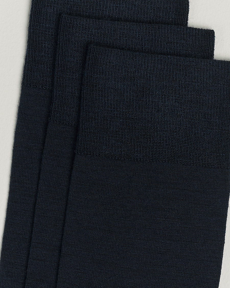 Herren | Normale Socken | Amanda Christensen | 3-Pack Icon Wool/Cotton Socks Dark Navy