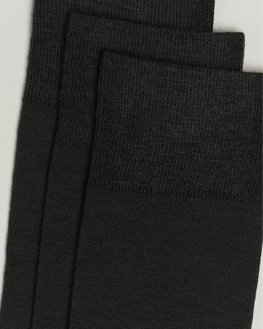 Herren | Unterwäsche | Amanda Christensen | 3-Pack Icon Wool/Cotton Socks Dark Brown