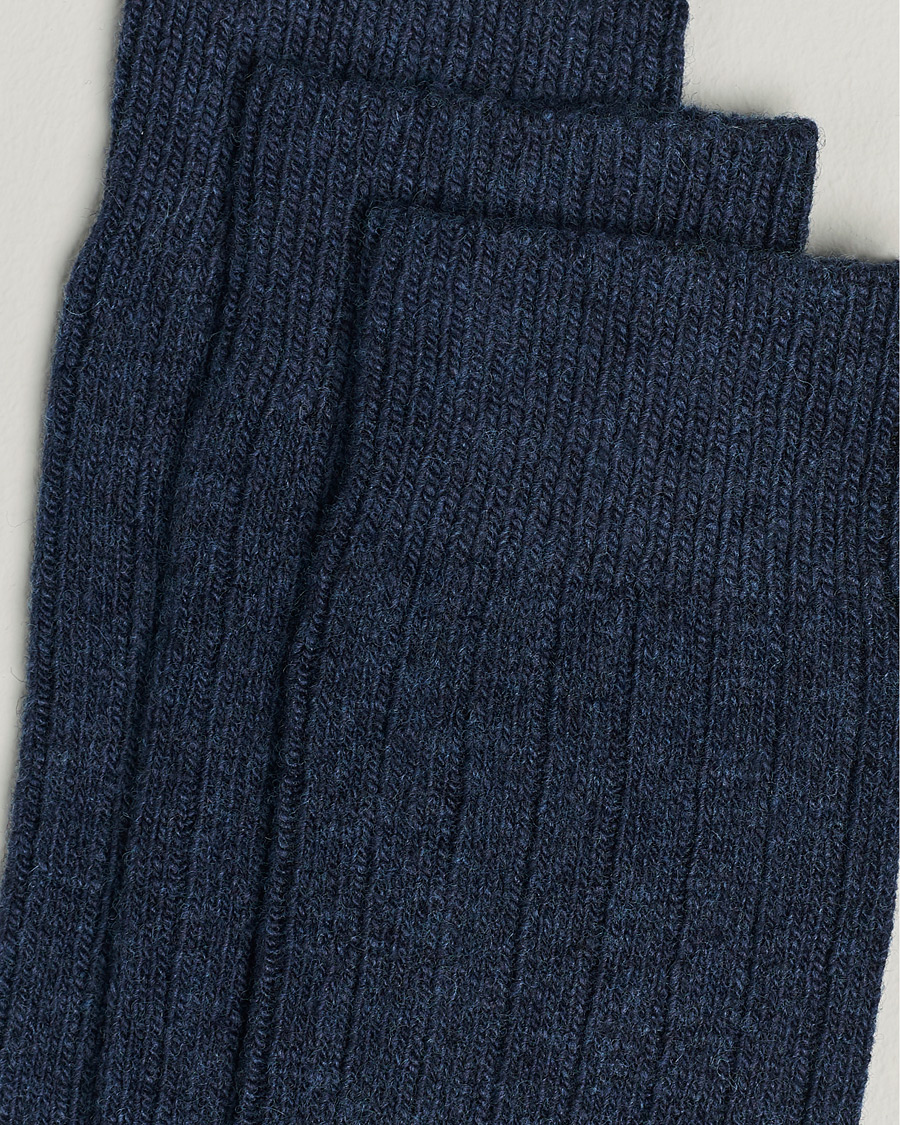Herren | Unterwäsche | Amanda Christensen | 3-Pack Supreme Wool/Cashmere Sock Dark Blue Melange