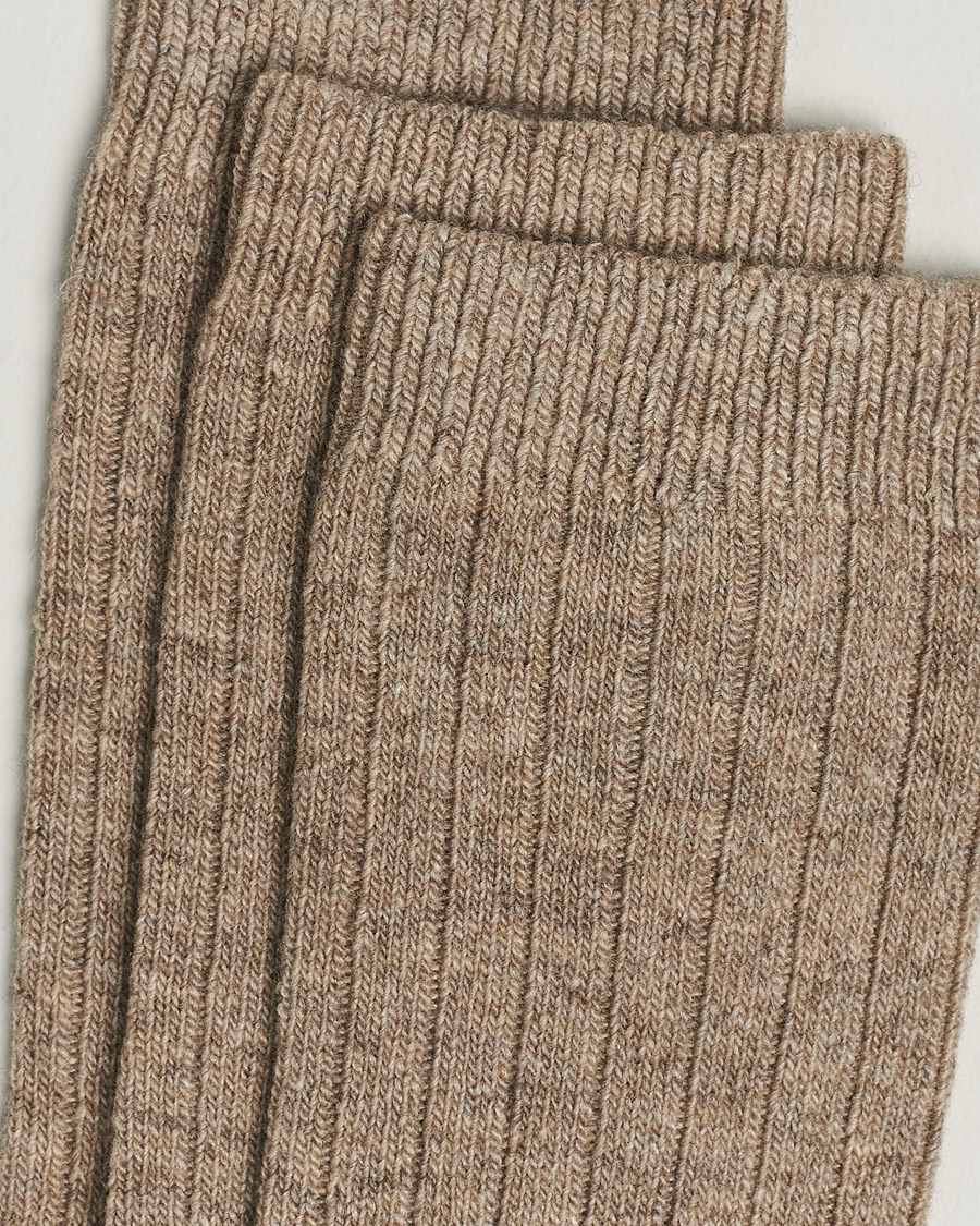 Herren | Unterwäsche | Amanda Christensen | 3-Pack Supreme Wool/Cashmere Sock Beige Melange