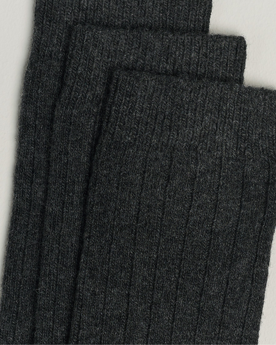Herren | Unterwäsche | Amanda Christensen | 3-Pack Supreme Wool/Cashmere Sock Antracite Melange