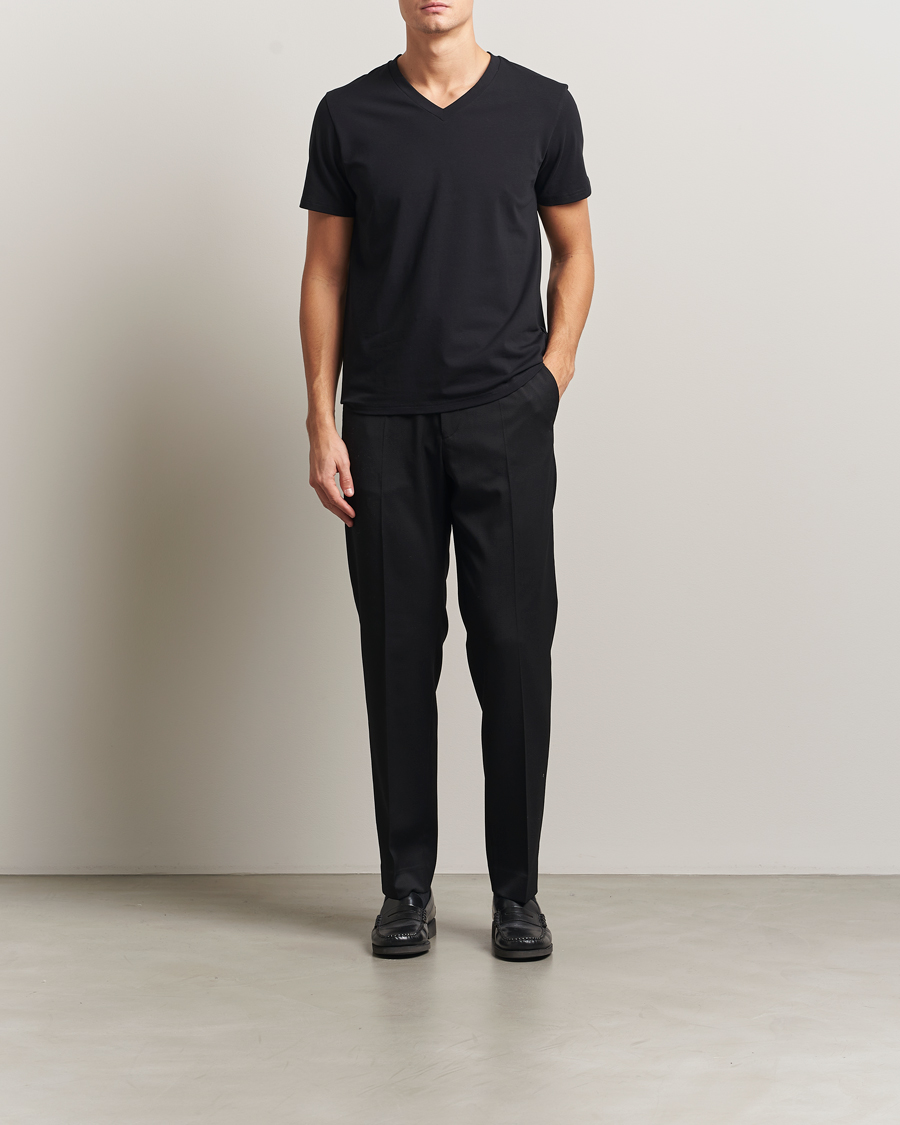 Herren | T-Shirts | Filippa K | Organic Cotton V-Neck T-Shirt Black