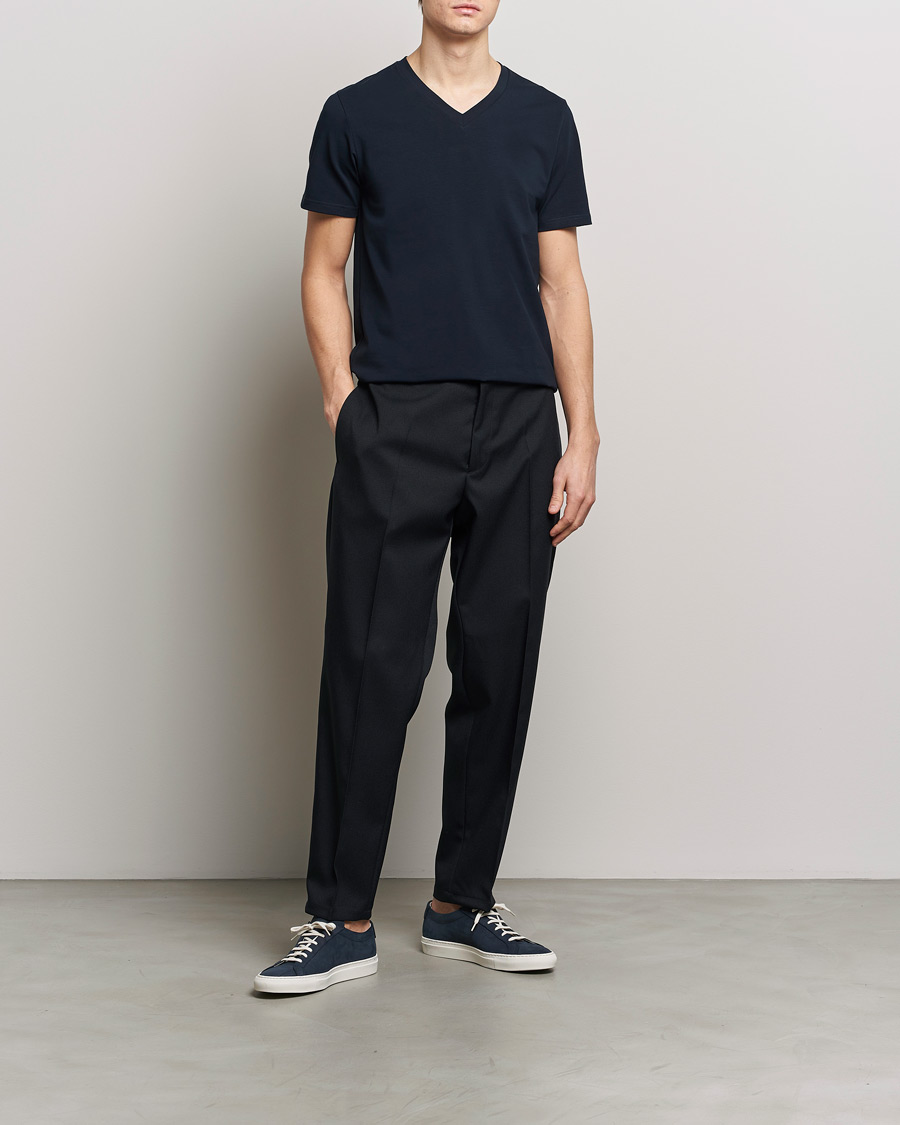 Herren | T-Shirts | Filippa K | Organic Cotton V-Neck T-Shirt Navy