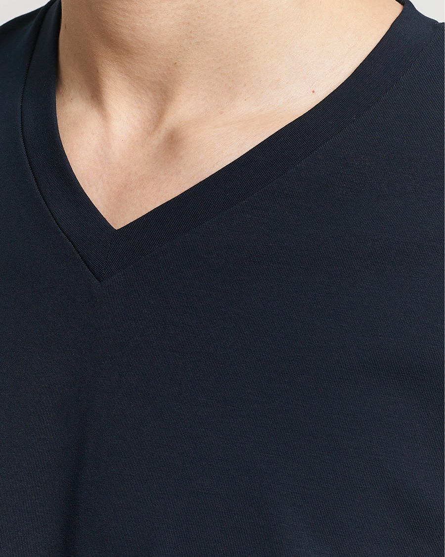 Herren | T-Shirts | Filippa K | Organic Cotton V-Neck T-Shirt Navy