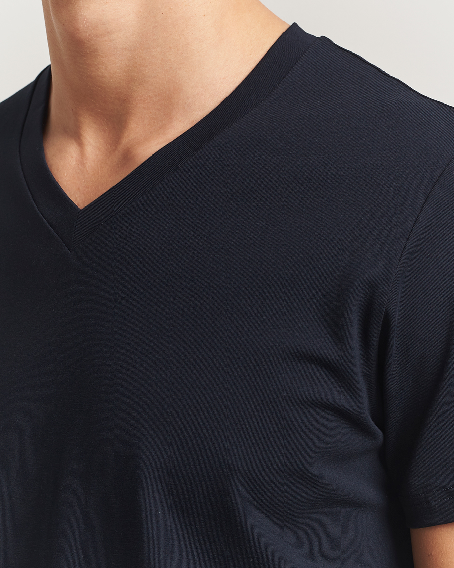 Herren | T-Shirts | Filippa K | Organic Cotton V-Neck T-Shirt Navy