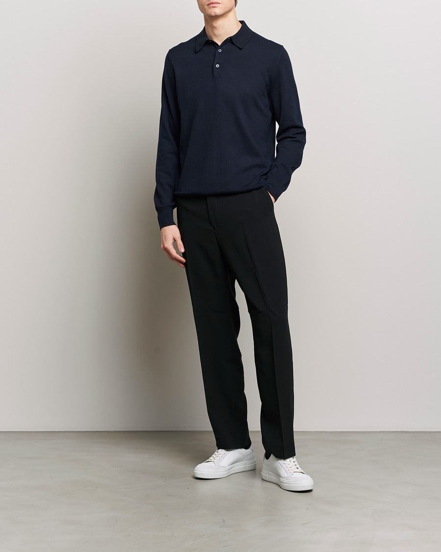 Herren | Pullover | Filippa K | Knitted Polo Shirt Navy