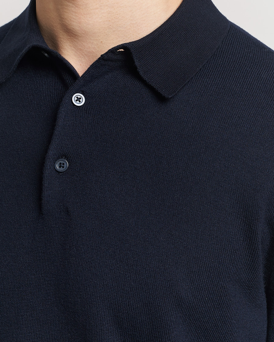 Herren | Pullover | Filippa K | Knitted Polo Shirt Navy