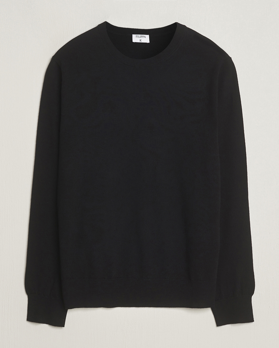 Herren | Pullover | Filippa K | Merino Round Neck Sweater Black