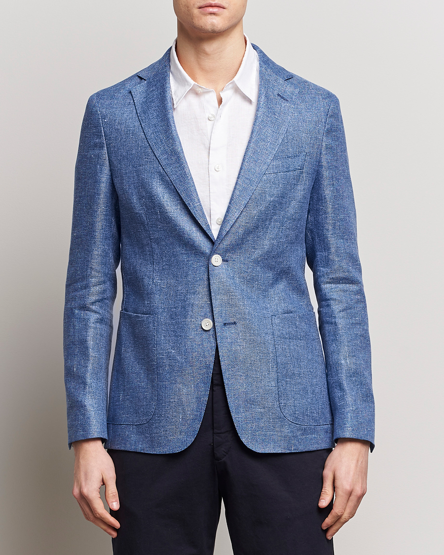 Herren | Business & Beyond | BOSS BLACK | Hanry Linen Blazer Medium Blue