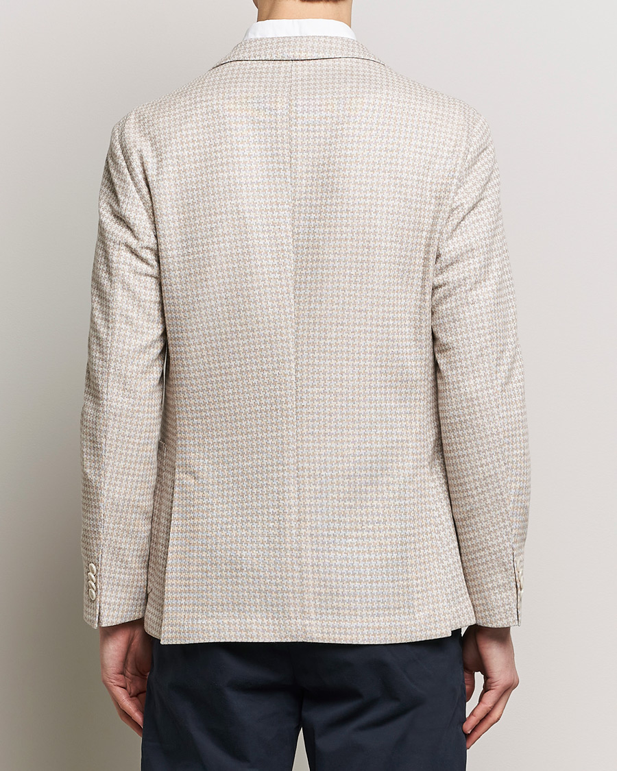 Herren | Sakkos | BOSS BLACK | Hanry Jersey Linen Checked Blazer Dark Beige