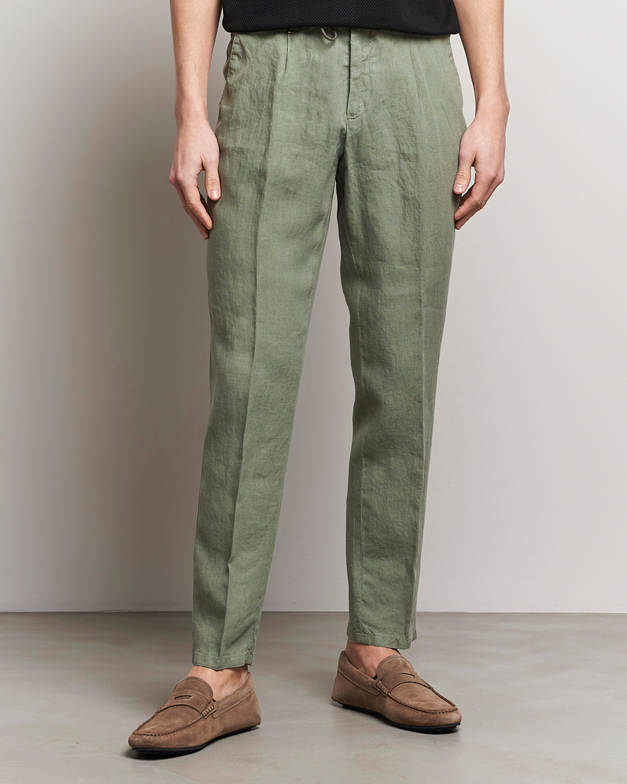 Herren | BOSS BLACK | BOSS BLACK | Genius Slim Fit Linen Pants Open Green