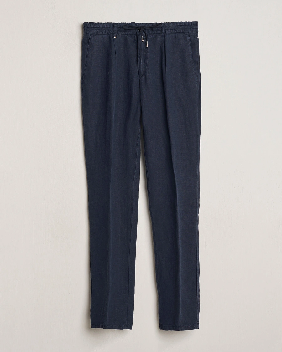 Herren | Hosen | BOSS BLACK | Genius Slim Fit Linen Pants Dark Blue