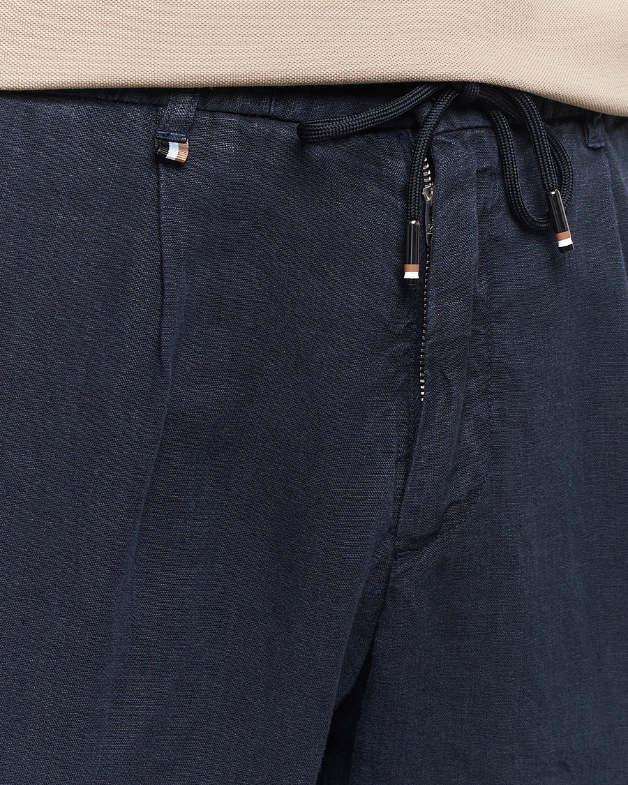 Herren | Hosen | BOSS BLACK | Genius Slim Fit Linen Pants Dark Blue