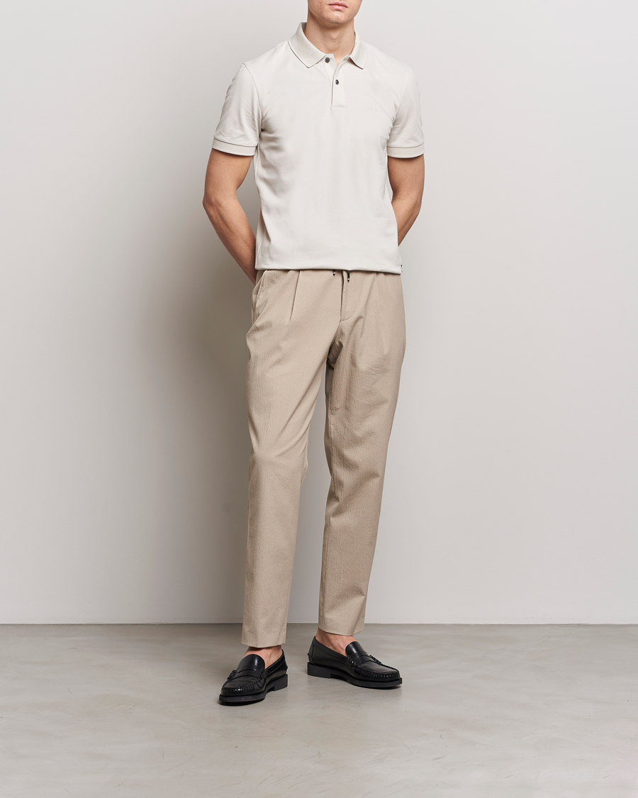 Herren | Hosen | BOSS BLACK | Perin Cotton Seersucker Pants Dark Beige
