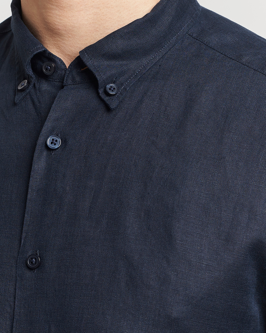 Herren | Hemden | BOSS BLACK | Liam Linen Shirt Dark Blue