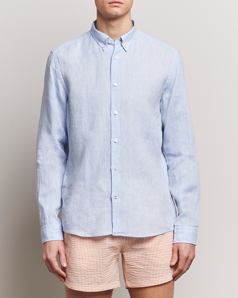 Herren | The Linen Lifestyle | BOSS BLACK | Liam Linen Shirt Light Blue