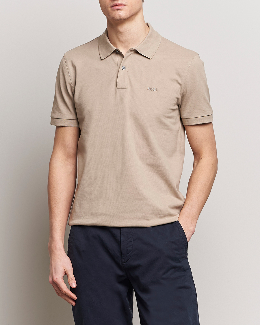 Men | Short Sleeve Polo Shirts | BOSS BLACK | Pallas Polo Dark Beige