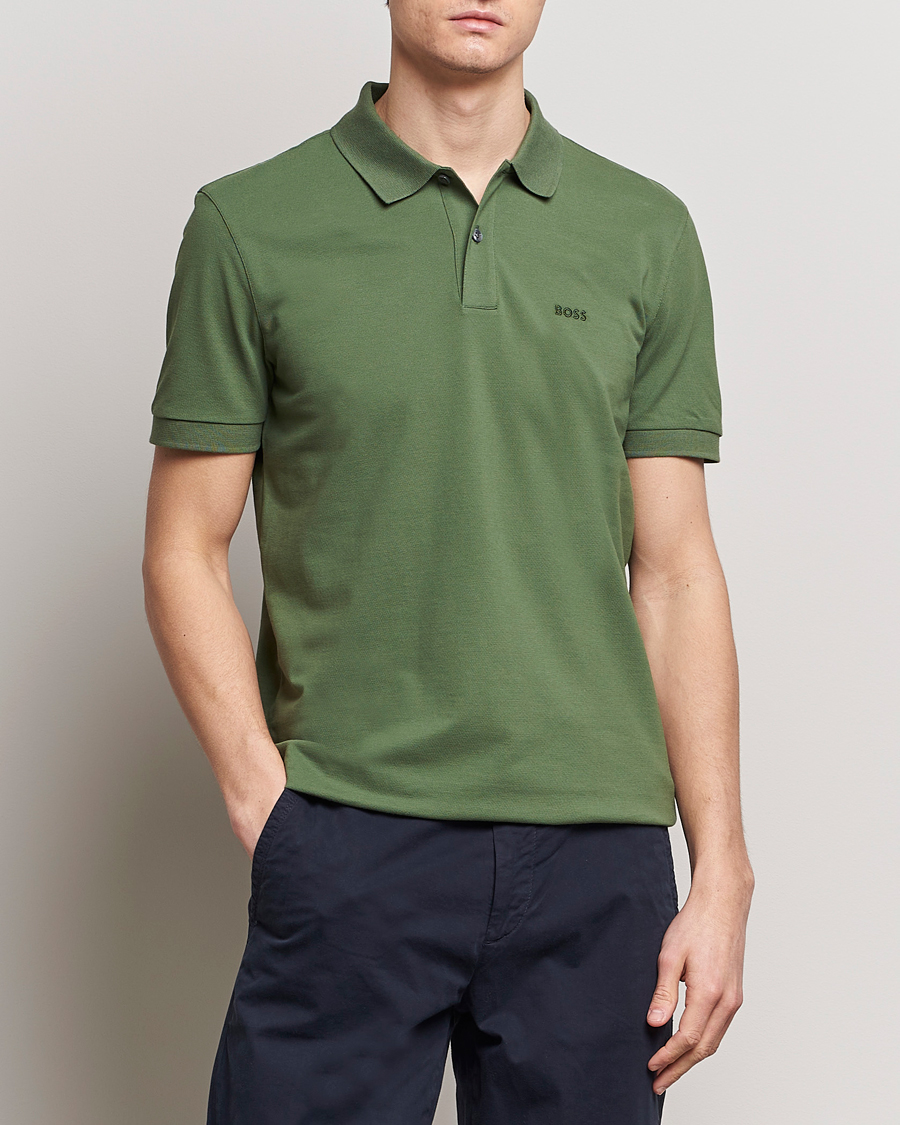 Men | Short Sleeve Polo Shirts | BOSS BLACK | Pallas Polo Open Green