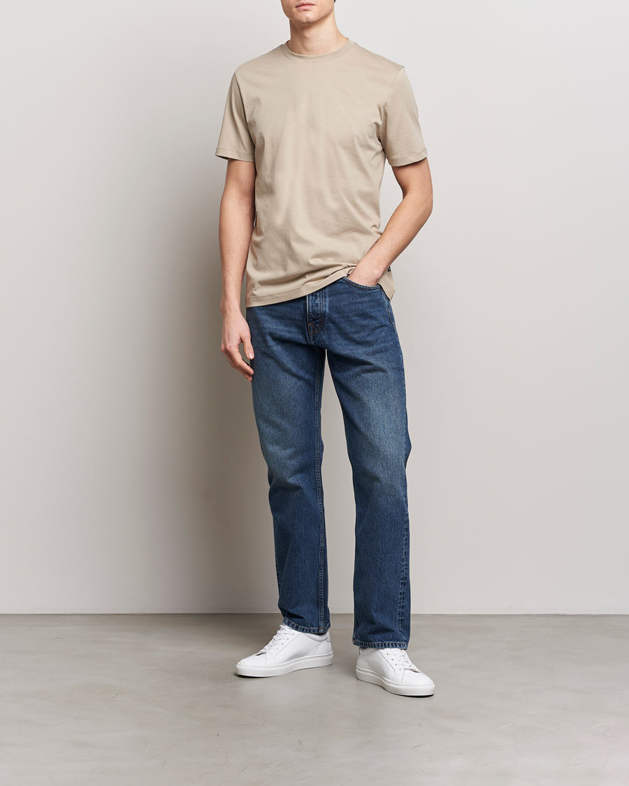 Herren | T-Shirts | BOSS BLACK | Thompson Crew Neck T-Shirt Dark Beige