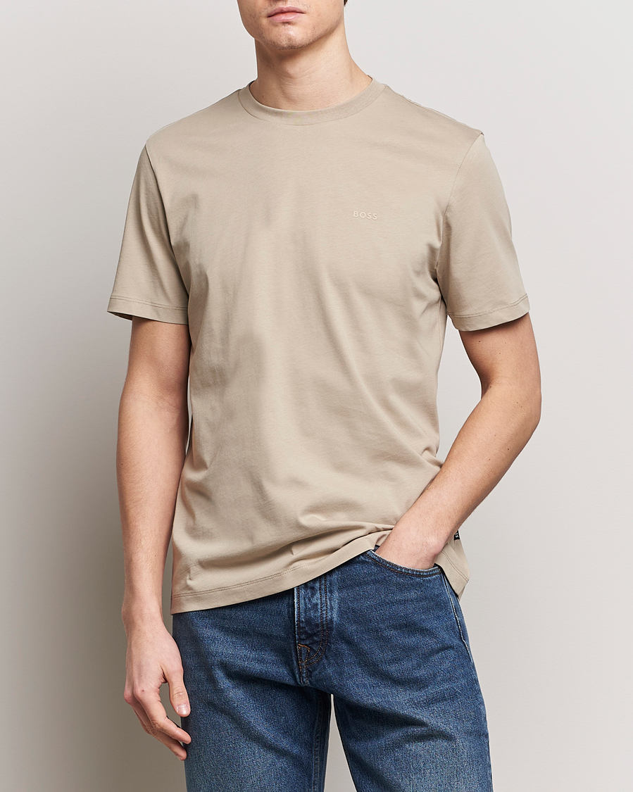 Herren | T-Shirts | BOSS BLACK | Thompson Crew Neck T-Shirt Dark Beige