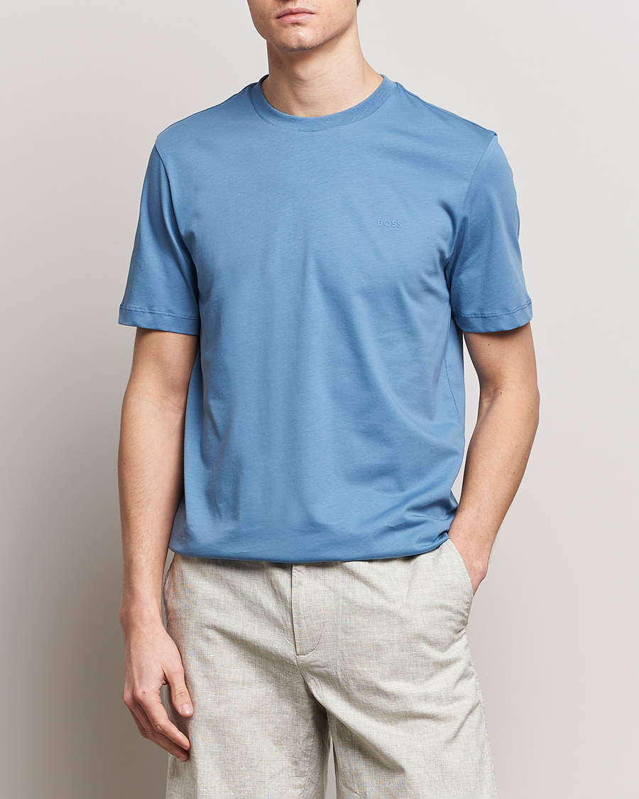 Herren | T-Shirts | BOSS BLACK | Thompson Crew Neck T-Shirt Light Blue