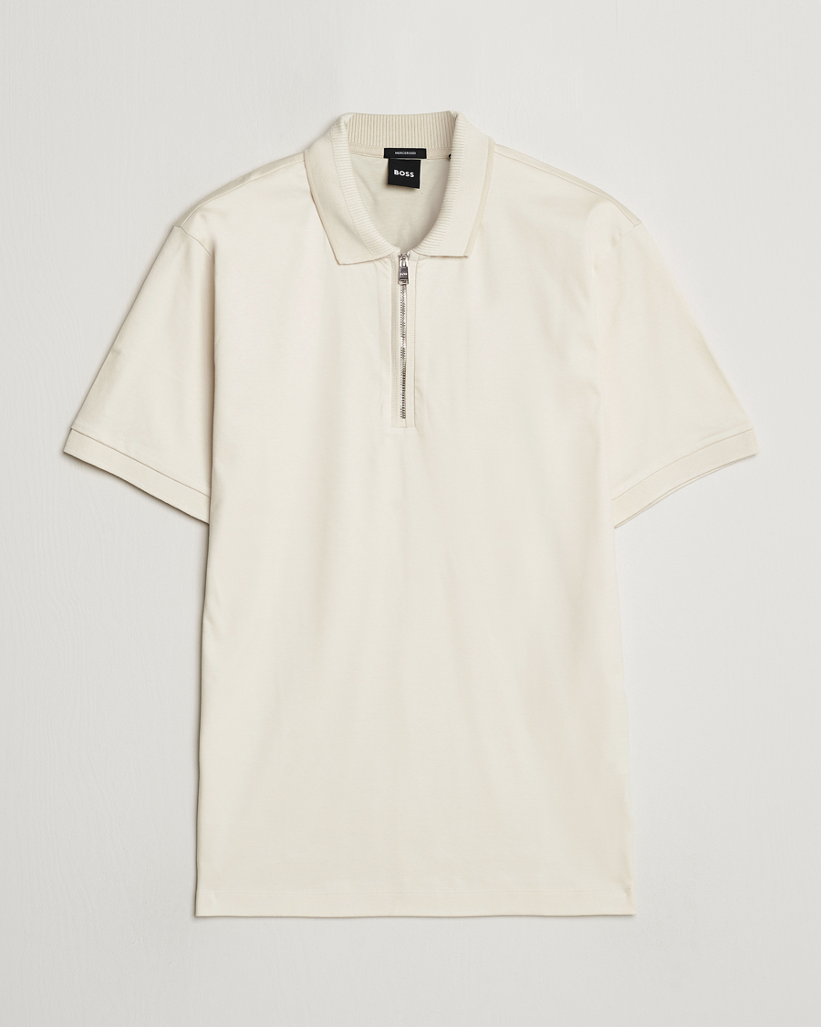 Herren | Poloshirts | BOSS BLACK | Polston Half Zip Polo Open White