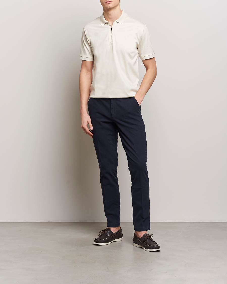 Herren | Poloshirts | BOSS BLACK | Polston Half Zip Polo Open White
