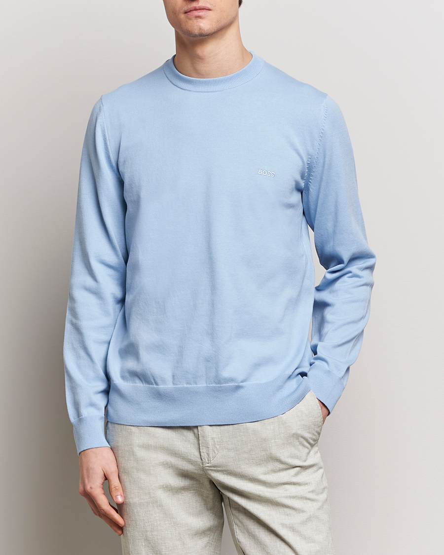 Herren | Sale | BOSS BLACK | Pacas Crew Neck Pullover Light Blue