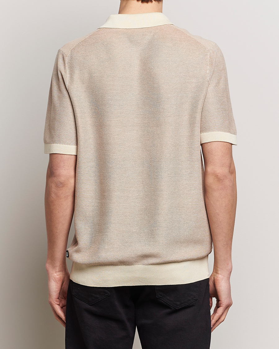 Herren | Poloshirts | BOSS BLACK | Tempio Open Collar Polo Open Beige