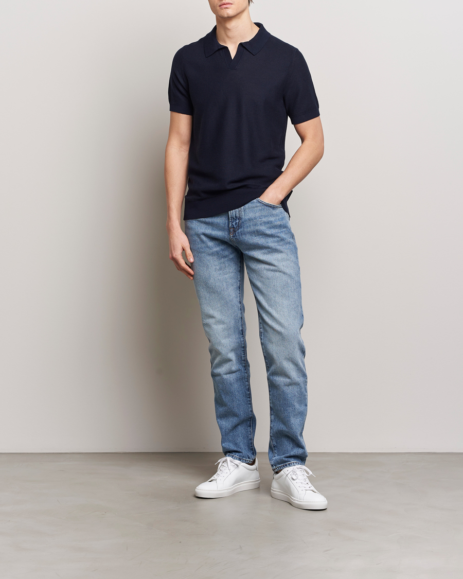 Herren | Poloshirts | BOSS BLACK | Tempio Open Collar Polo Dark Blue