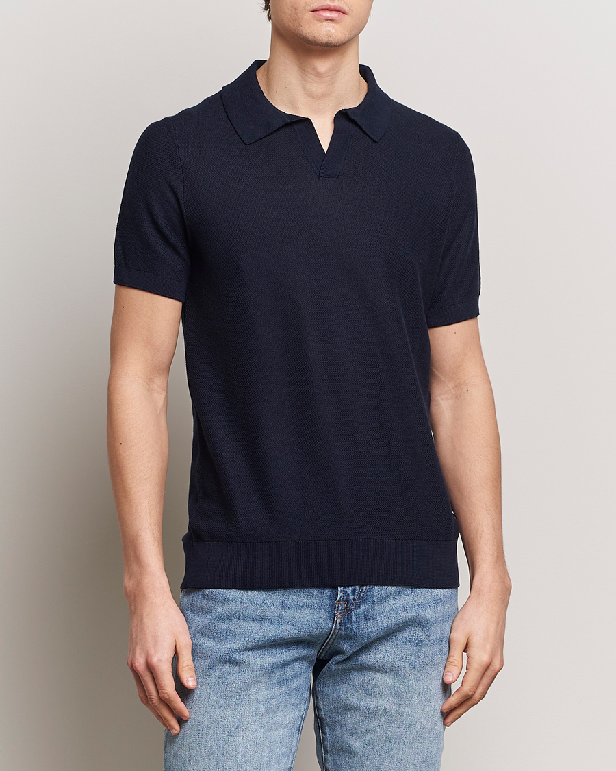 Herren | Poloshirt | BOSS BLACK | Tempio Open Collar Polo Dark Blue