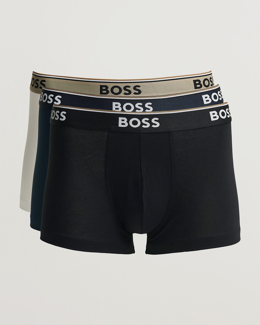 Herren | Unterwäsche | BOSS BLACK | 3-Pack Cotton Trunk Black/White/Blue