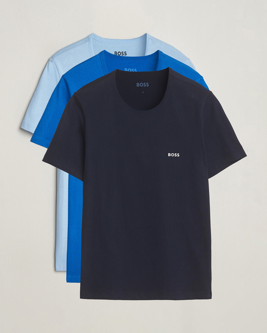 Herren | T-Shirts | BOSS BLACK | 3-Pack Crew Neck T-Shirt Blue