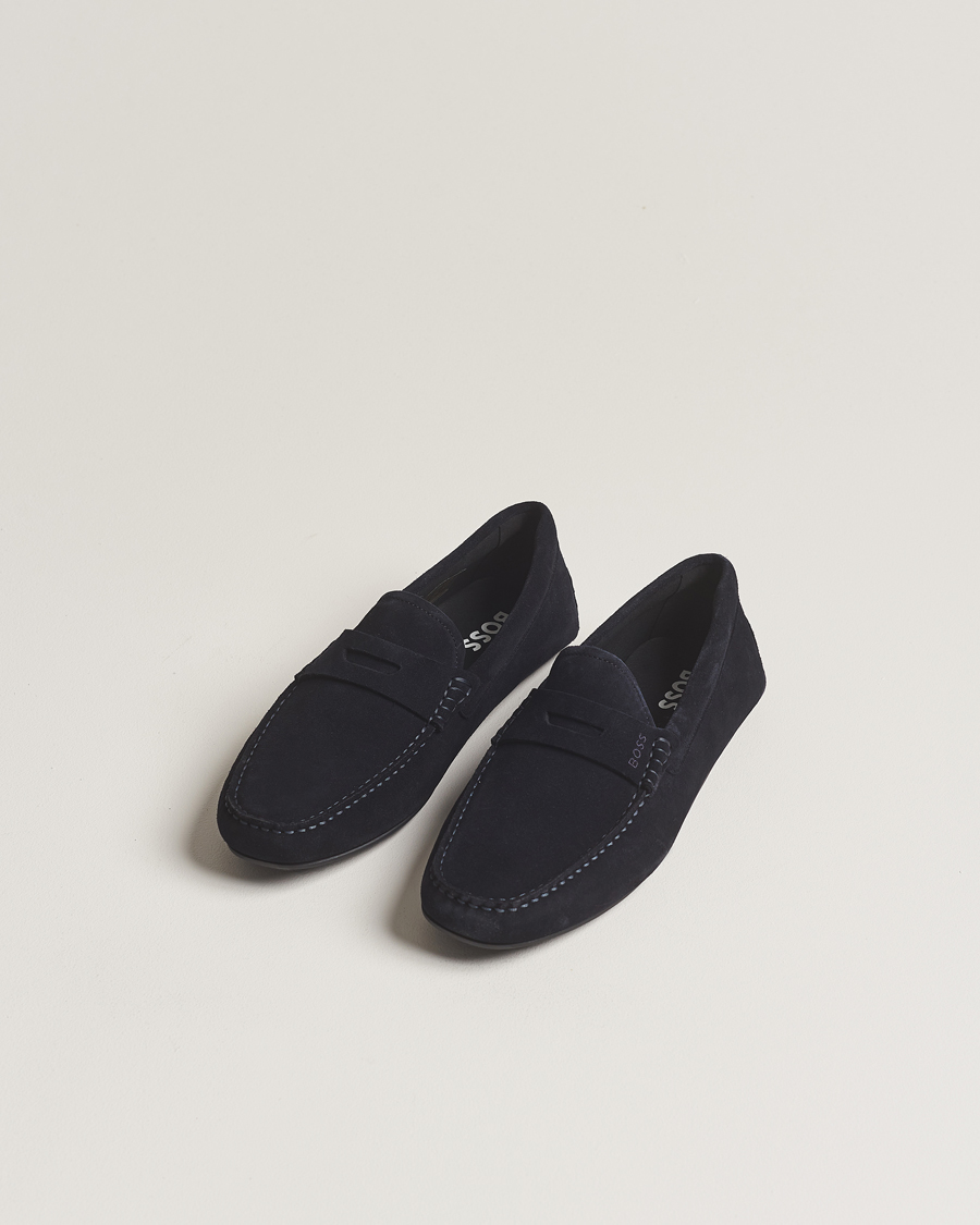 Herren | Mokassin | BOSS BLACK | Noel Car Shoe Suede Dark Blue