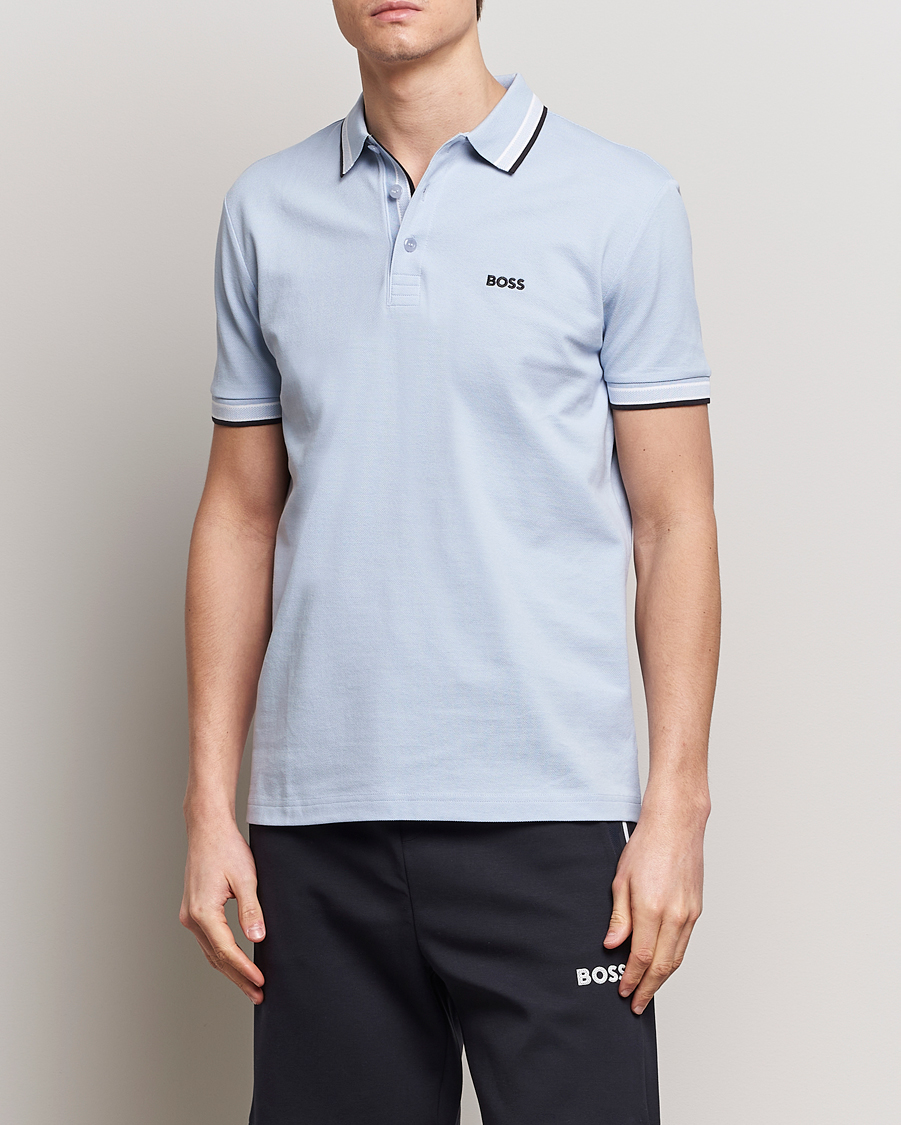 Herren | Kurzarm-Poloshirts | BOSS GREEN | Paddy Jersey Polo Light Blue