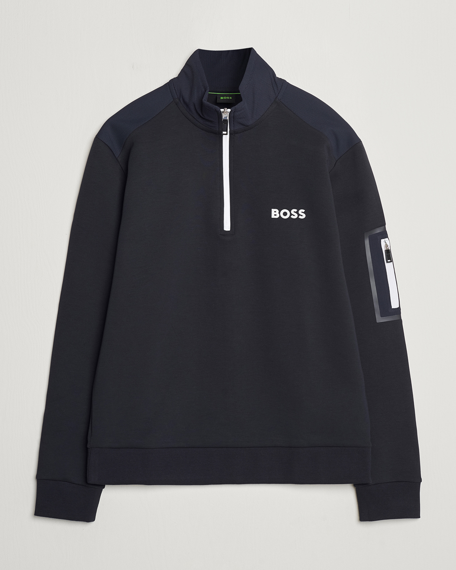 Herren | Pullover | BOSS GREEN | Half Zip Sweatshirt Dark Blue