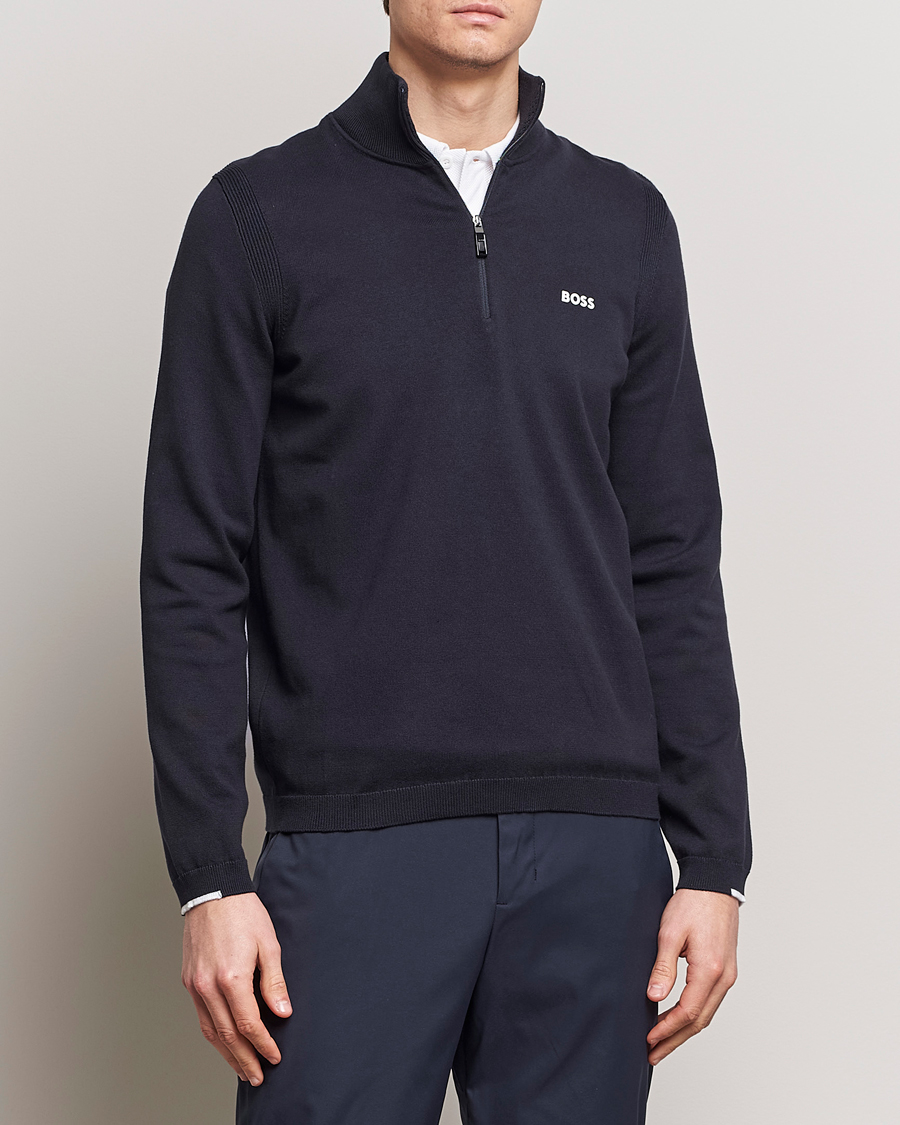 Herren | Kleidung | BOSS GREEN | Ever Knitted Half Zip Dark Blue