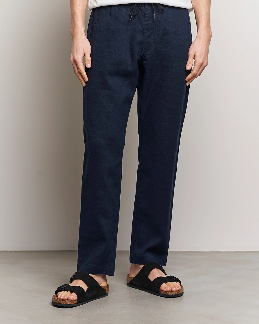 Herren | Leinenhosen | BOSS ORANGE | Sanderson Linen Pants Dark Blue