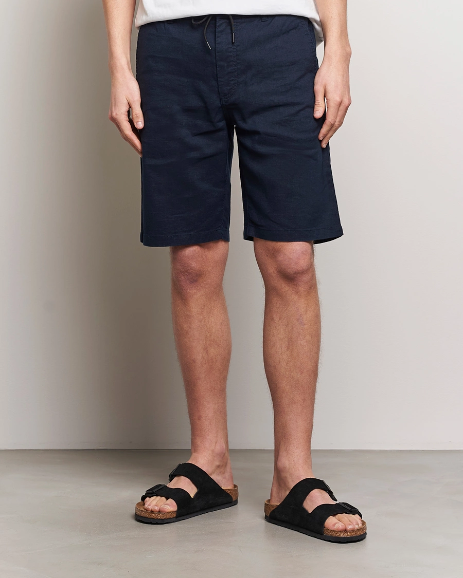Herren | Shorts | BOSS ORANGE | Tapered Chino Drawstring Shorts Dark Blue