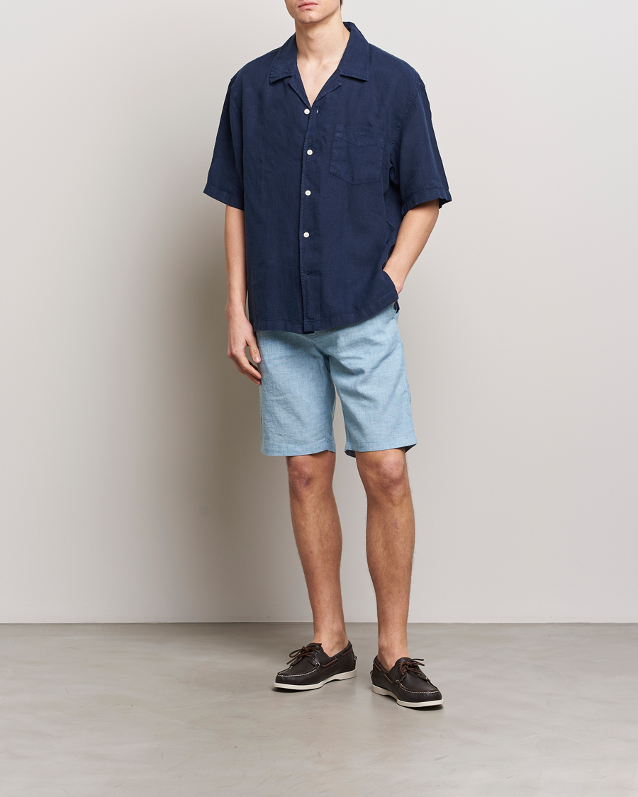 Herren | Shorts | BOSS ORANGE | Tapered Chino Drawstring Shorts Open Blue