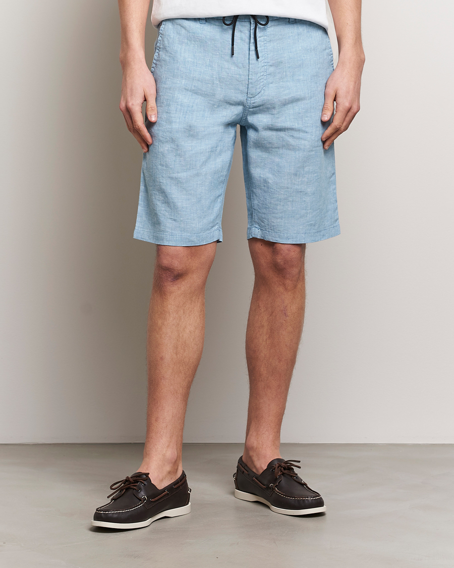 Herren | Drawstringshorts | BOSS ORANGE | Tapered Chino Drawstring Shorts Open Blue