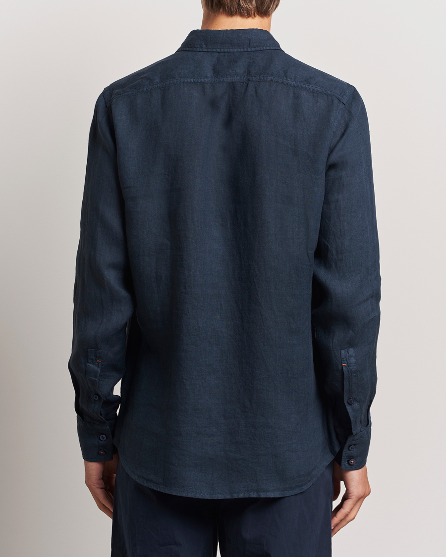 Herren | Hemden | BOSS ORANGE | Relegant Linen Shirt Dark Blue