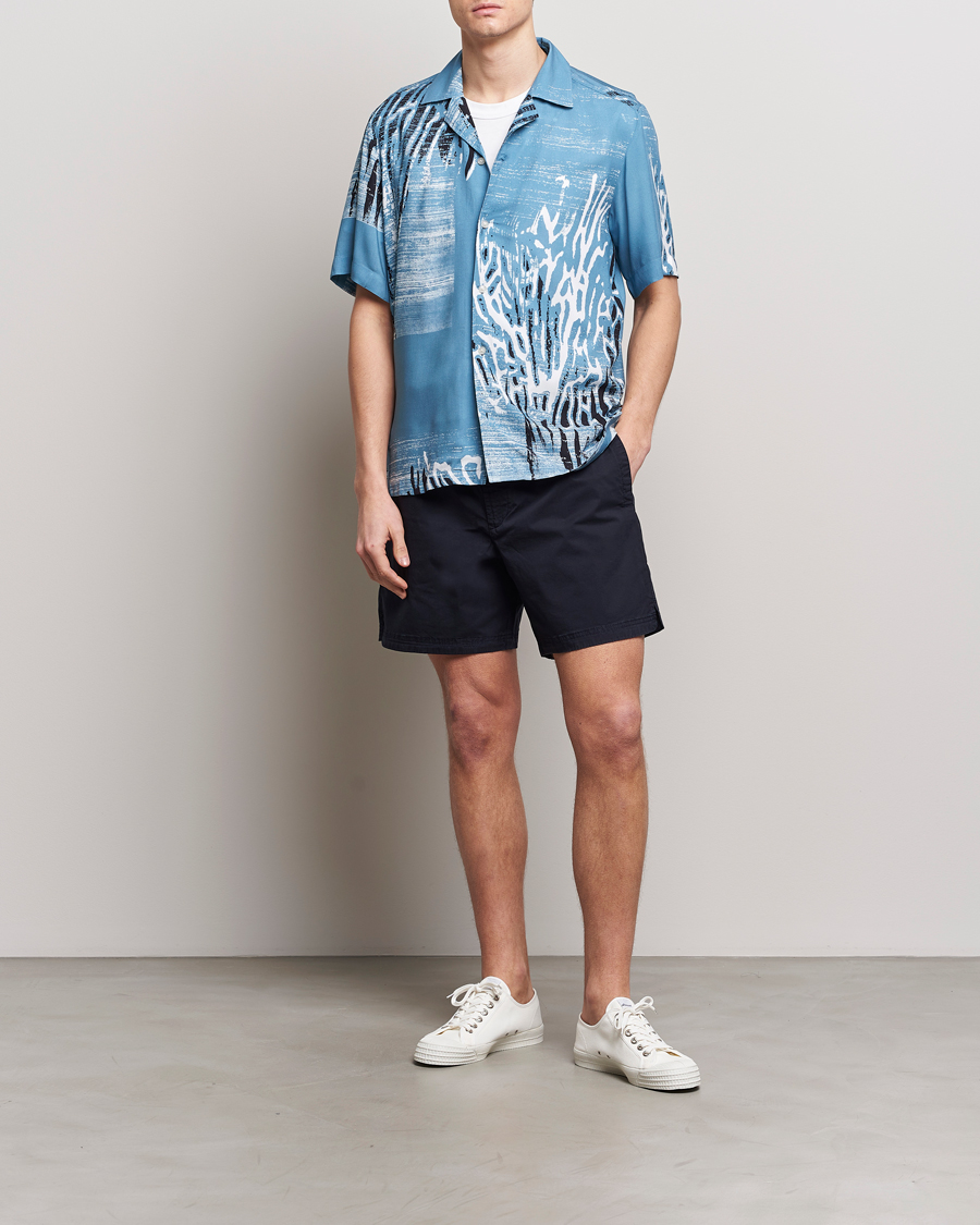 Herren | Hemden | BOSS ORANGE | Rayer Short Sleeve Printed Shirt Open Blue