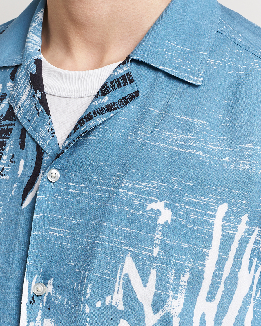 Herren | Hemden | BOSS ORANGE | Rayer Short Sleeve Printed Shirt Open Blue