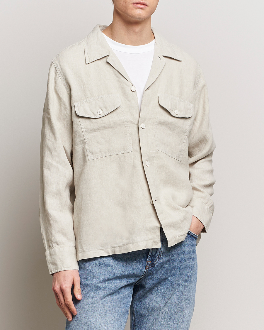 Herren | Kleidung | BOSS ORANGE | Lovel Linen Overshirt Light Beige